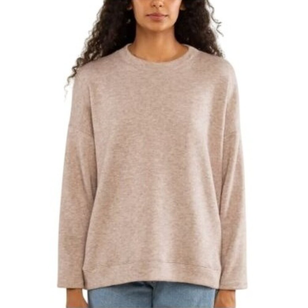 DYI Women's Cashmere Wool Oversized Sweater Heather Oatmeal Size Small